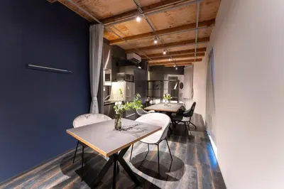 a dining room with a table and chairs at Corent\u4ee3\u7530\u6a4b in Tokyo