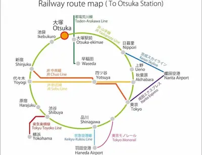 a map of the railway route map tokyo station at \u5927\u585a\u99c51\u5206\uff01\u6c60\u888b\u30a8\u30ea\u30a2\uff01\u30b0\u30eb\u30fc\u30d7\u65c5\u884c\u306b\u6700\u9069 in Tokyo