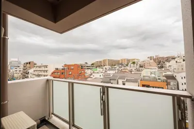 a balcony with a view of a city at \u30ab\u30fc\u30b5\u30d6\u30e9\u30f3 in Tokyo