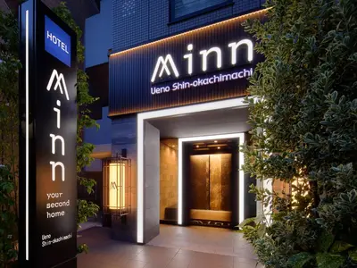 a entrance to a building with a sign on it at Minn Ueno Shin-Okachimachi in Tokyo