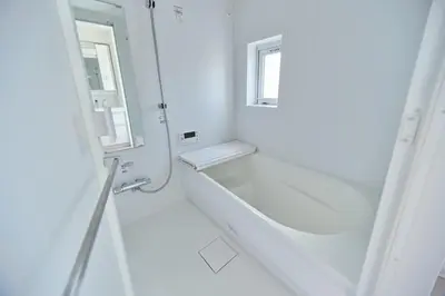 a white bathroom with a shower and a window at Regnocomfort Asakusa 3 - Vacation STAY 61882v in Tokyo