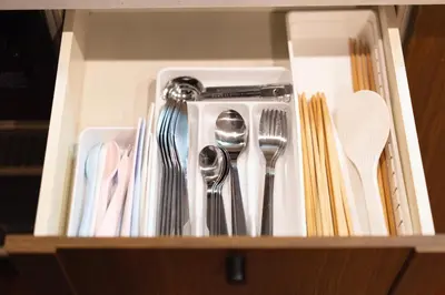 a drawer filled with utensils and cutlery at Minato-ku - House - Vacation STAY 14528 in Tokyo