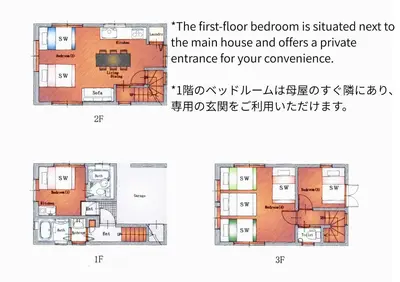 a floor plan of the main house and offers a private entrance for your convenience at Premier suite Shibuya Yoyogi front in Tokyo