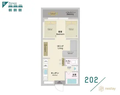 a floor plan of a building at nestay apartment tokyo otsuka in Tokyo