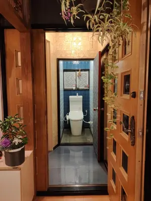 a bathroom with a toilet in a room at \u85e4\u7d2bFujiMurasaki Japanese classic House in Tokyo