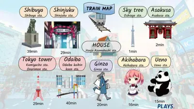 a map of famous cities with names of them at \u6771\u99d2\u5f62403 in Tokyo