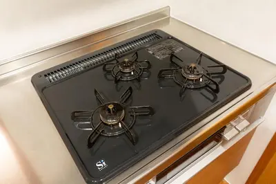 a stove top with two burners on top of it at SUA HOTEL Hikifune in Tokyo