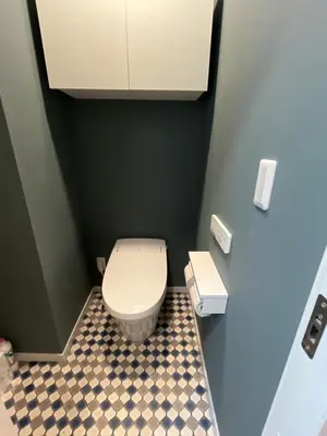 a small bathroom with a toilet and a sink at Cozy inn Oyama in Tokyo
