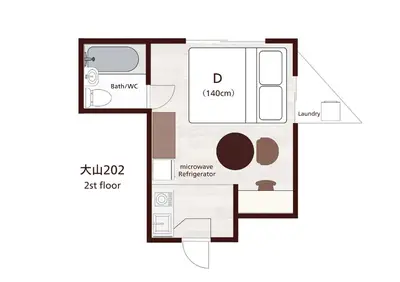 a picture of a floor plan of a house at Cozy inn Oyama in Tokyo