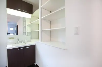 a bathroom with a sink and a mirror at ks\u897f\u65e9\u7a32\u7530 in Tokyo