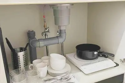 a kitchen counter with cups and a mortar and pestle at 4 min walk from Shibuya Station! (From A0 Exit) in Tokyo