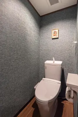 a bathroom with a white toilet and a sink at Shibuya-ku - Apartment - Vacation STAY 67815v in Tokyo