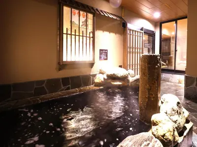 a koi pond in front of a building at Onyado Nono Asakusa Annex - Natural Hot Spring in Tokyo