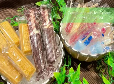 a tray of ice cream in plastic containers at Onyado Nono Asakusa Annex - Natural Hot Spring in Tokyo