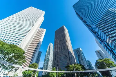 a group of tall buildings in a city at FLEXSTAY INN Ekoda in Tokyo