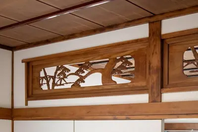 a wooden wall with a window in a room at 2023年8月オープン/入谷駅から徒歩10分/収容人数6/浅草寺徒歩10分/上野駅タクシー7分2km in Tokyo