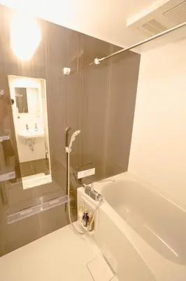 a bathroom with a bath tub and a sink at FL Residence Seeikokan III in Tokyo