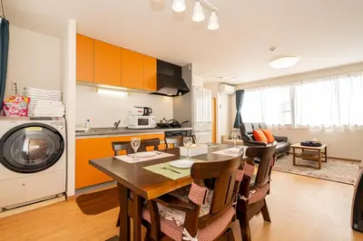 a kitchen and dining room with a table and chairs at Asakusa-SK-TT0322 in Tokyo