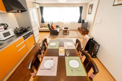 a kitchen and dining room with a table and chairs at Asakusa-SK-TT0322 in Tokyo