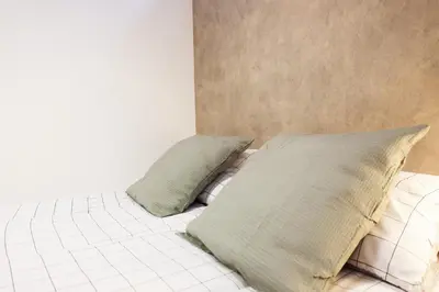 a bedroom with two pillows on a bed at \u5922\u306e\u820e Asakusa Horizon Bleu in Tokyo
