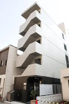 a building with a geometric design on it at ACOE ASAKUSA - 3 minutes from station in Tokyo