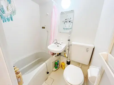 a small bathroom with a toilet and a sink at Hananosato Akabane - Vacation STAY 06096v in Tokyo