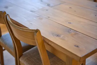 a wooden table with a wooden chair around it at futaba heights - Vacation STAY 15532 in Tokyo