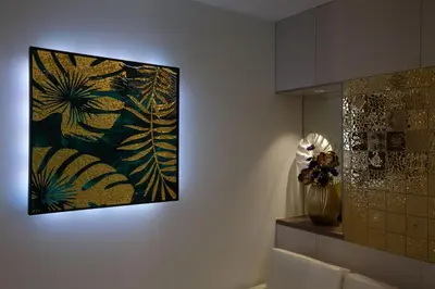 a painting hanging on a wall in a bathroom at Hotel Blanche \u5927\u4eba\u5c02\u7528 Adult only hotel in Tokyo