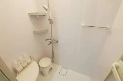 a white bathroom with a toilet and a shower at PALAIS GRACE 301 in Tokyo