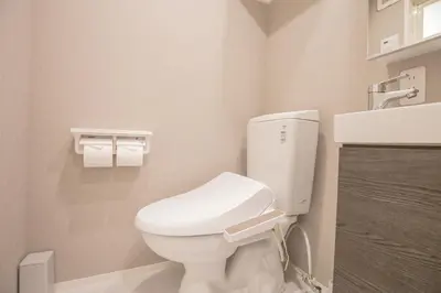 a bathroom with a white toilet and a sink at 2mins walk to Ueno station (Tokyo)-YoE9 in Tokyo