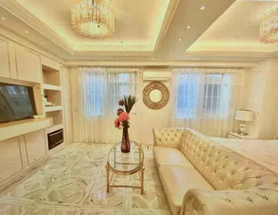 a large living room with a couch and a table at Reimi Mondo201 in Tokyo