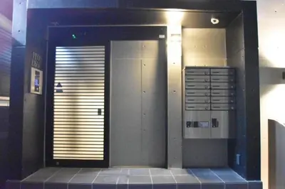 a bathroom with a elevator with a door and a tile floor at Ethos Ebisu 201 - Vacation STAY 09298v in Tokyo