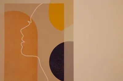 a painting of a woman looking out of a window at FINOA Residential Suite Kameari in Tokyo