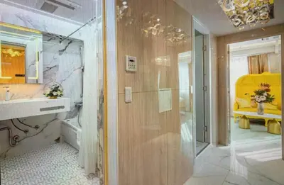 a bathroom with a shower and a sink and a toilet at Reimi Mondo701 in Tokyo