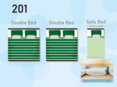 three pictures of a bedroom with a double bed and a sofa bed extra bed at Tokyo Skytree sta 2min walk, 2stop Asakusa sta-Stay SUU & Cafe- in Tokyo