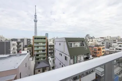 a view of the city from the roof of a building at Noble Park KINSHICHO in Tokyo