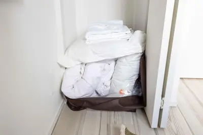 a closet with a bag full of clothes at \u30eb\u30cd\u30b5\u30f3\u30b9\u30b3\u30fc\u30c8\u81ea\u7531\u304c\u4e18 in Tokyo