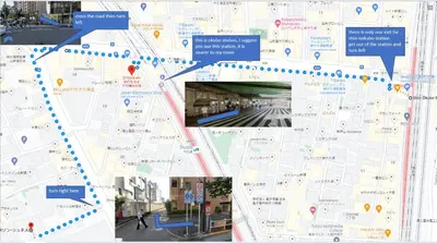 a collage of images of a map of a city at 大久保駅から４分、貸切、韓国ダウン至近、新宿/歌舞伎町に徒歩圏内 、단독사용민박 in Tokyo