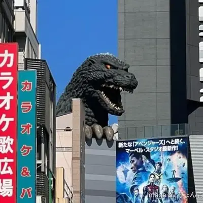 ゴジラヘッドまで徒歩9分 最寄り駅まで4分 ダブルベッド数台ファミリー向け部屋