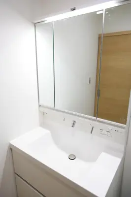 a bathroom with a white sink and a mirror at Bliss IKEBUKURO in Tokyo