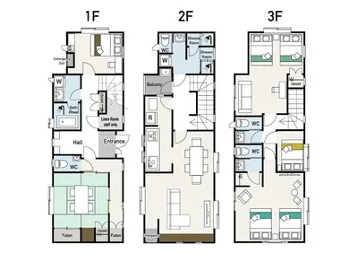 a floor plan of a house at Family Stay Tokyo Hikifune in Tokyo