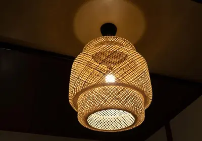 a pendant light hanging from a ceiling at Lido Urayasu in Tokyo