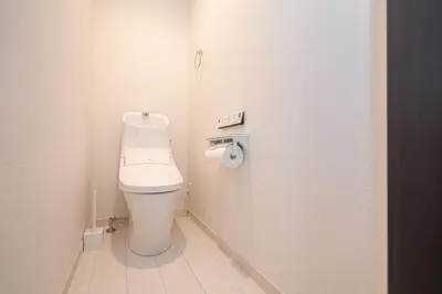 a small bathroom with a toilet in a stall at 押上·晴空塔·浅草寺商圈ろ隅田川附近/豪华家庭套房/机场直达/new一户建&小型停车位/可接送地铁站 in Tokyo
