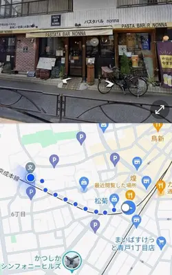 a map of a city with blue spots on it at Oasis Aoto in Tokyo