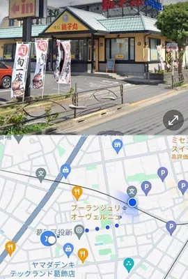two pictures of a map of a city at Oasis Aoto in Tokyo