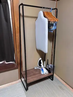 a towel rack in a room with a towel at SENJU Nakacho HOUSE , \u5343\u4f4f\u4ef2\u753aHOUSE in Tokyo