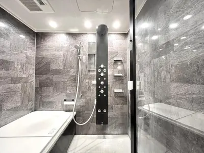 a bathroom with a shower and a bath tub at S-asakusa -TT0418 in Tokyo