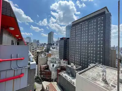 a view of a city from a building at Dryokan Kabukicho in Tokyo