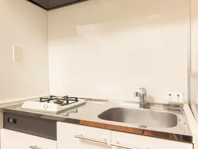a kitchen with a sink and a stove at Dryokan Kabukicho in Tokyo