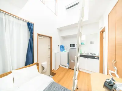 a hospital room with a bed and a ladder at Maison de Takinogawa - Vacation STAY 16163 in Tokyo